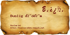 Buslig Ádám névjegykártya