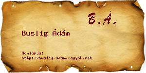Buslig Ádám névjegykártya